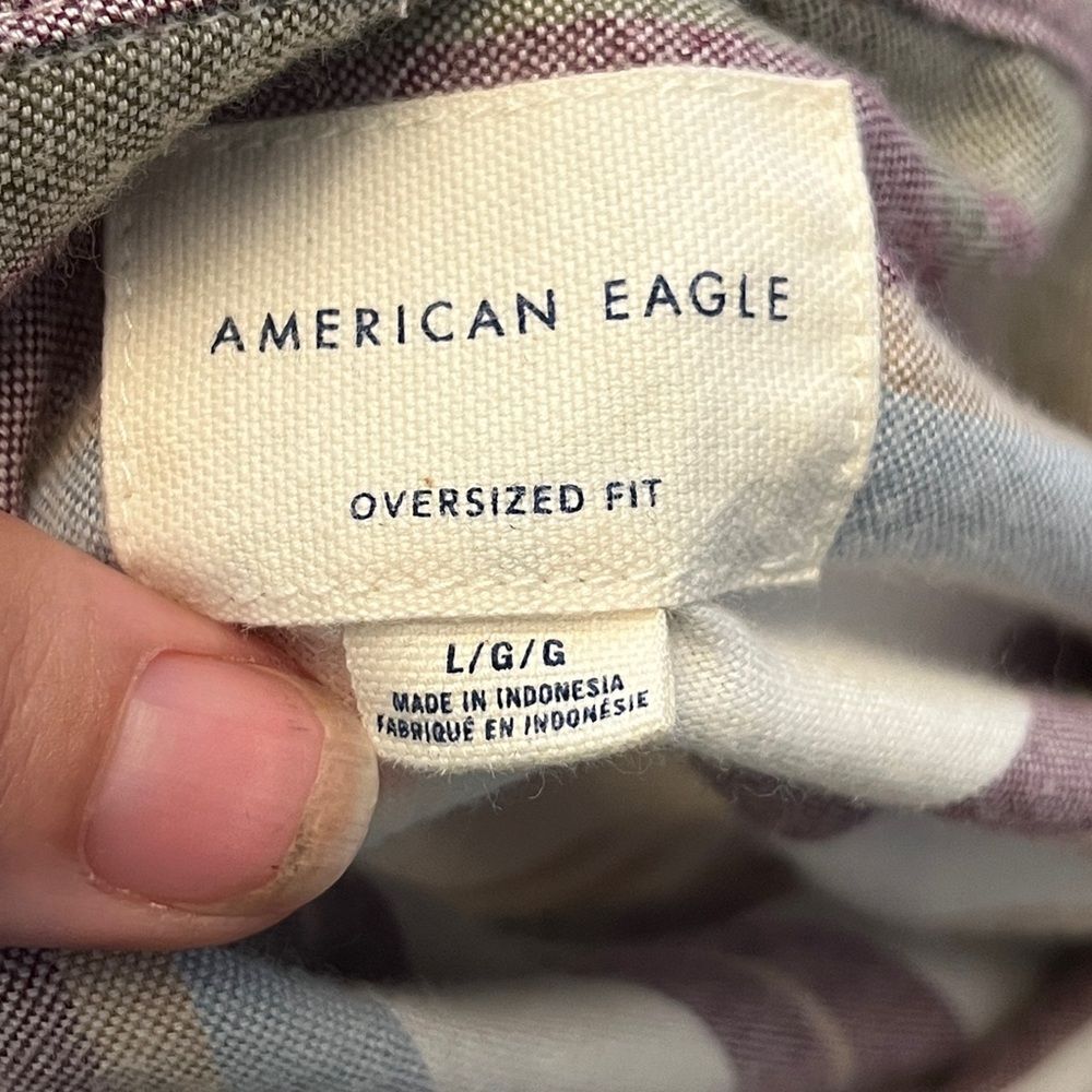 American Eagle Oversized Fit Striped Button Up Top 🌸 - Picture 5 of 6